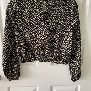 Black print blouse